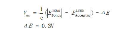 HOMO能和受體的LUMO能之間的能級差公式