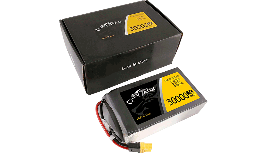 30000mAh 22.2V軟包無人機鋰電池 放電25C Tattu