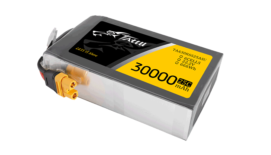 30000mAh 22.2V軟包無人機鋰電池 放電25C Tattu